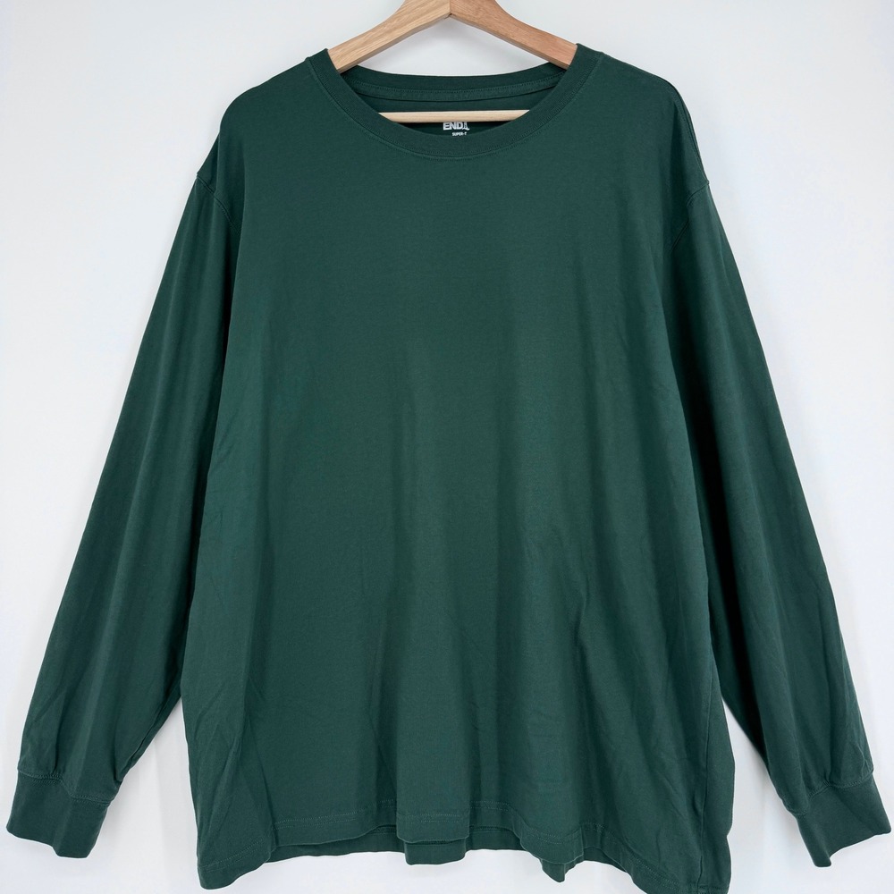 Lands' End Men's Green Super-T Long Sleeve Shirt Top XXL‎